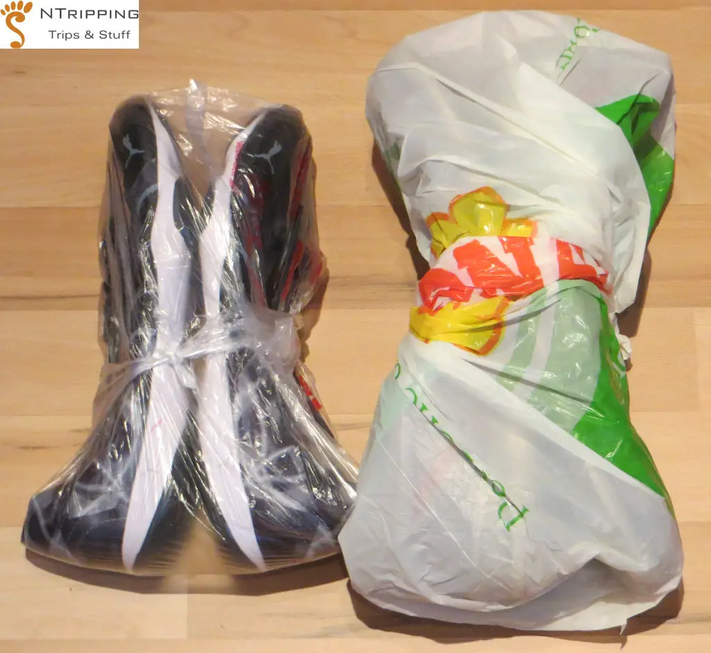 shoes in a bag