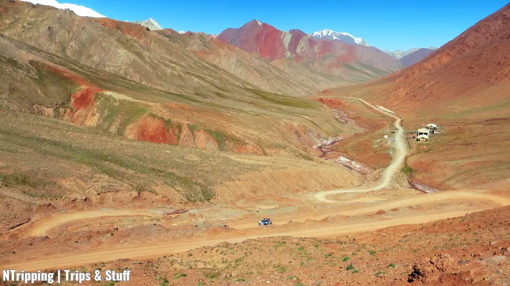 Dusty Windy Road Between Tajikistan And Kyrgyzstan