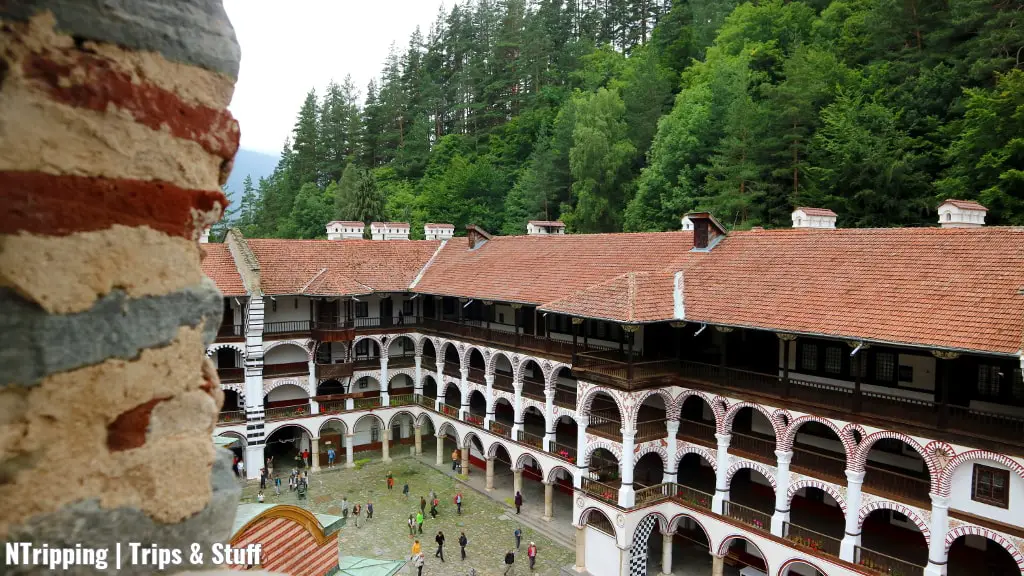 Rila Monastery Courtyard From Hrelyo Tower